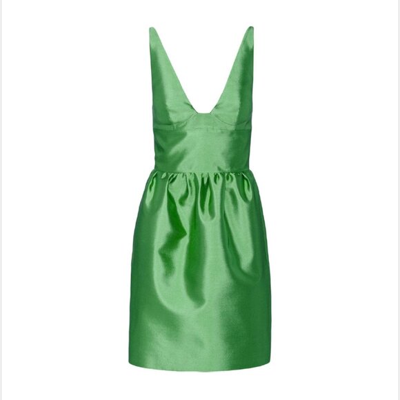 NWT Size 40 Prada Sleeveless Mini Dress in F0089 Verde Green Silk Wool - Picture 1 of 4